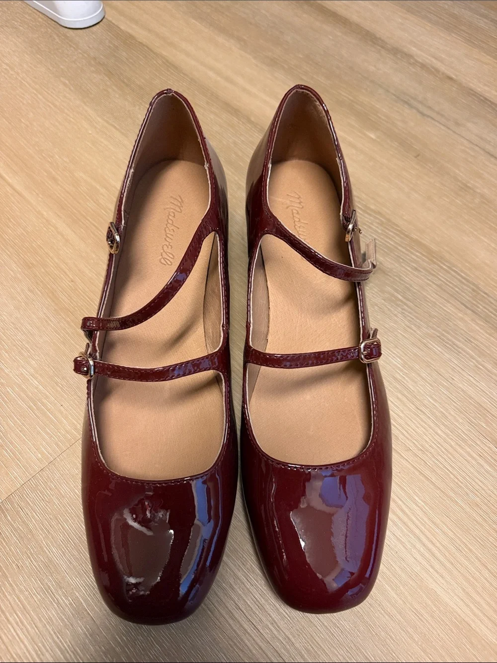 New MADEWELL The Nettie Heeled Mary Jane in Cabernet Patent Leather, W 9.5 NWOB